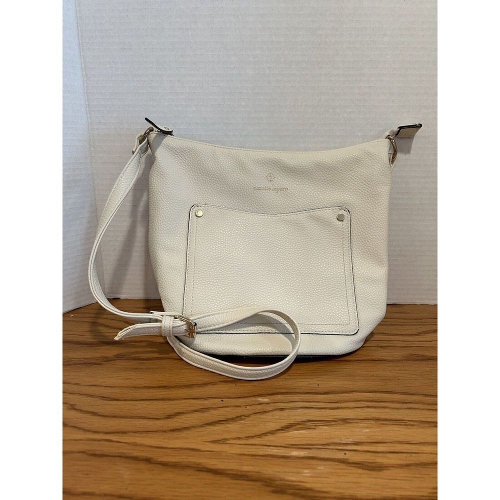 Nanette Lepore Purse White W/ Gold Tone Hardware Shoulder Strap